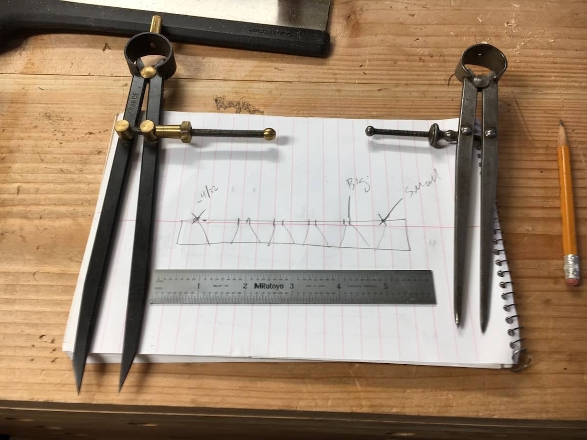 Paper sketch of dovetail set-up
